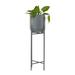 CosmoLiving by Cosmopolitan 13 x 42 Indoor Outdoor Dome Gray Metal Planter with Removable Stand