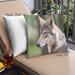 Ahgly Company Animals Wolf Outdoor Throw Pillow 18 inch by 18 inch