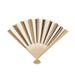 Gold Stripe Folding Hand Fans Party Supplies Wedding 12 Pieces