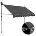 Andoer Manual Retractable Awning with LED 98.4 Anthracite