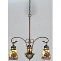 Meyda Tiffany 106292 Tiffany/Mica Three Light Chandelier from Pinecone Dome Collection Dark Finish 23.00 inches Mahogany Bronze