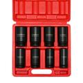 CASOMAN 8 Pieces 3/4 inch Drive Deep Impact Socket Set Cr-Mo Metric 6-Point 26mm to 38mm Radius Corner Design 3/4 Dr. Heavy Duty Impact Socket Set.