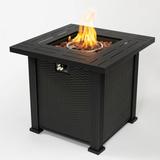 28 Gas Fire Pit Table for Outside Outdoor Fireplace with Auto-Ignition Lava Rock 40000 BTU Square Propane Fire Pit Table for Courtyard/Balcony/Garden/Patio