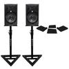 2) JBL 308P MkII 8 Powered Studio Reference Monitors Monitoring Speakers+Stands