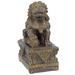9 H Tall Chinese Male Lion Foo Dog Bronze Statue
