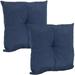 Sunnydaze Tufted Indoor/Outdoor Decorative Throw Pillows - 19 - Navy - Set of 2