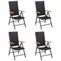 Andoer Garden Chairs 4 pcs Poly Rattan Black