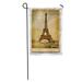 LADDKE Eiffel European Landmarks Vintage Series Paris Tower Retro Europe Travel Garden Flag Decorative Flag House Banner 28x40 inch