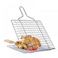 Alvage Portable Fish Grill Basket BBQ Grilling Basket for Outdoor Grill Rustproof Chrome Plated Steel Grill Accessories Heavy Duty Shrimp Grill Baskets BBQ Tool for Steak Potatoes Chops Kabob