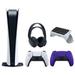 Sony Playstation 5 Digital Edition Console with Extra Purple Controller Black PULSE 3D Headset and Surge QuickType 2.0 Wireless PS5 Controller Keypad Bundle