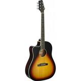 Cutaway acoustic-electric Slope Shoulder dreadnought guitar sunburst lefthanded model