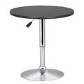 Alden Design Adjustable Chrome Base Round Swivel Bar Table for Bistro CafÃ© Black