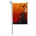 LADDKE Spooky of Halloween Haunted House Surrounded by Bats Party Abandoned Garden Flag Decorative Flag House Banner 28x40 inch
