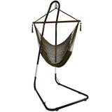 Sunnydaze Caribbean Extra Large Hammock Chair & Adjustable Stand - Mocha