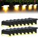 Solar Deck Lights 16 Pack Outdoor Solar Step Lights for Railing and Stairs Waterproof Led Solar Fence Lamp Black (Cold White) Outdoor Christmas Decorations