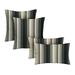 RSH DÃ©cor Indoor Outdoor Set of 4 Pillows 2 - Square 17â€� x 17â€� and 2 â€“ Lumbar 20 x 12 Braymont Twilight Grey Stripe