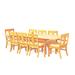 Teak Dining Set:8 Seater 9 Pc -118 Rectangle Table 6 Armless and 2 Osborne Arm/ Captain Chairs Outdoor Patio Grade-A Teak Wood WholesaleTeak #WMDSOSd