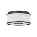 34W 2 Led Small Flush Mount in Transitional Style 13.25 inches Wide By 6 inches High-Black Finish-Off-White Shade Color Bailey Street Home