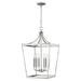 HomeRoots 398084 28 x 16 x 16 in. Kennedy 6-Light Satin Nickel Pendant