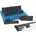 Impact Socket Set 1/2 Inch 43 Piece Impact Sockets Standard Socket Assortment 1/2 Inches Drive Socket Set 6-Point Sockets Metric 9-30mm (Standard/Deep) Radius Angle Size Markings&Strong Tool Kit