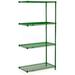 Global Industrial A18487G5 74 x 48 x 18 in. Nexel Poly Green Epoxy Add-On Unit 5 Tier Wire Shelving