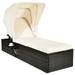 Topbuy Outdoor Cushioned Reclining Chaise Lounge w/Folding Canopy