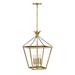 Hinkley Lighting - Palma - 4 Light Medium Pendant-Heritage Brass Finish -