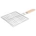1111Fourone BBQ Barbecue Fish Grilling Basket Roast Meat Vegetable BBQ Tool with Wooden Handle