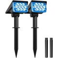 T-SUN Solar Spot Lights Outdoor Waterproof IP65 Solar Garden Landscape Spotlights Auto On/Off With Extension Adjustable Stake for Lawn Yard Driveway Walkway Pool Patio (2pack Blue)