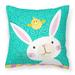 Carolines Treasures VHA3032PW1818 Happy Easter Rabbit Fabric Decorative Pillow 18H x18W multicolor