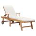 vidaXL Patio Lounge Chair Sunlounger Deckchair with Cushion Solid Teak Wood