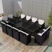 Andoer 13 Piece Outdoor Dining Set with Cushions Poly Rattan Black