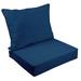 Vargottam Outdoor Deep Seat Patio Cushions Set 2pcs Seat Set All Weather Replacement Cushion Patio Seat And Back Cushion Set 25 x25 x5 Inches-Navy Blue