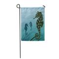 SIDONKU Abstract Fish Sea Horse Seahorse Algae Silhouette of Garden Flag Decorative Flag House Banner 28x40 inch
