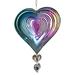 3D Heart Wind Spinner Metal Stainless Steel Heart Wind Catchers with Hook Hanging Wind Spinner Rotatable Love Heart Wind Chimes Heart Art Ornament for Garden Yard Home Decoration (Colorful)