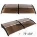 Goorabbit Outdoor Window Awnings Modern Polycarbonate Front Door Canopy Patio Awning Canopy Window Door Cover for Rain Snow Sunlight Protection Hollow Sheet(78 x38 Brown & Black Bracket)