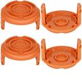 Trimmer Replacement Spool Cap Covers WA6531 Trimmer Cap Compatible with Worx WG155 WG180 String Trimmers 50006531 Trimmer Line Cover Weedeater Spool Cap for Worx Parts (4Pack)