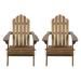 Cytheria Acacia Wood Outdoor Foldable Adirondack Chairs Set of 2 Dark Brown