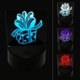 Gift with Large Bow Birthday Anniversary Christmas Holiday LED Night Light Sign 3D Illusion Desk Nightstand Lamp