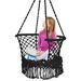 Costway Hanging Hammock Chair Cotton Rope Macrame Swing Indoor Outdoor Black