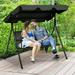 Gymax Outdoor Porch Swing Canopy Patio Swing Chair 3 Person Canopy Hammock