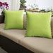 Set of 2 18 Macaw Green and Lido Indigo Blue Canvas Solid Sunbrella Outdoor Square Pillows