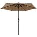 vidaXL Outdoor Umbrella Parasol with Solar LEDs Patio Sunshade Sun Shelter