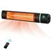 Gymax 1500W Electric Patio Heater Wall-Mounted Infrared Heater w/Remote Control Black