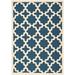 SAFAVIEH Courtyard Amanda Geometric Indoor/Outdoor Area Rug 5 3 x 7 7 Navy/Beige