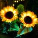 EEEkit 2pcs Solar Garden Stake Lights Sunflower Landscape Lights for Outdoor Yellow