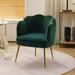 CUH Leisure Single Chairs Easy Assemble Velvet Fabric Sofa Padded Seat Soft Accent Chair Furniture Bedroom Living Room Green