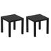 Home Square 2 Piece Square Resin Patio Side Table Set in Black