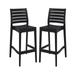 Home Square 29.5 Outdoor Bar Stool in Black - Set of 2