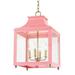 -Four Light Large Pendant in Style-16 inches Wide By 24.88 inches High-Aged Brass Finish-Pink Shade Color Bailey Street Home 735-Bel-2941997